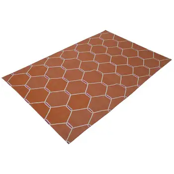 106x168 Cm Orange Handmade Dhurrie Rug-3x5 Ft
106x168 Cm Orange Handmade Dhurrie Rug-3x5 Ft
