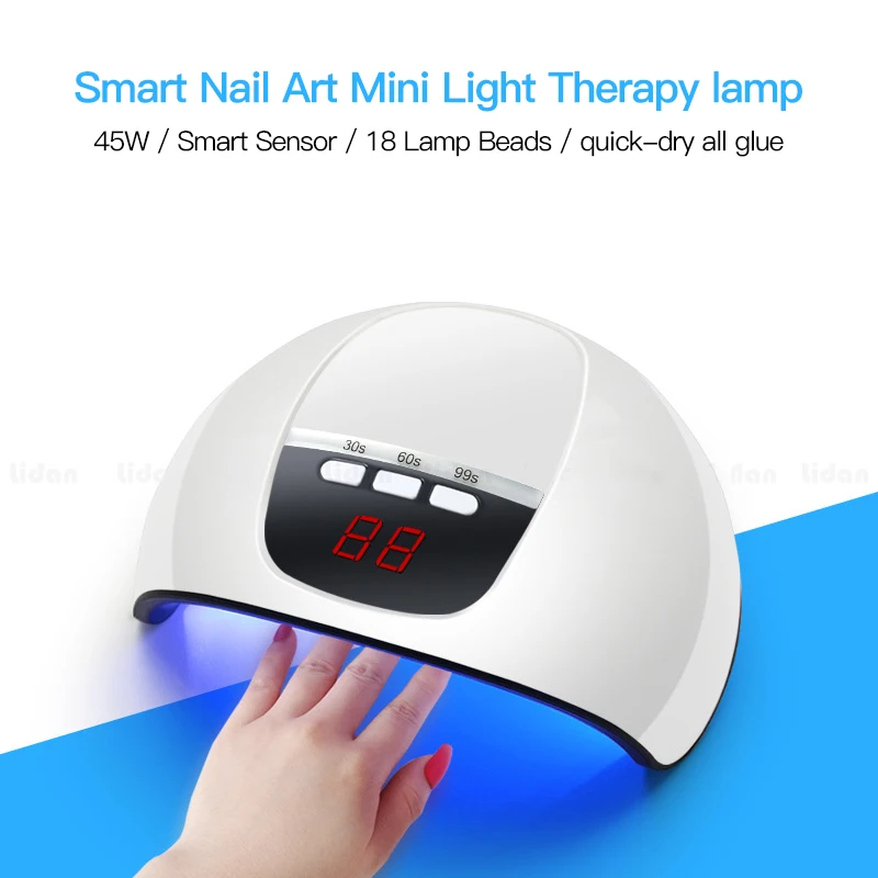 DIY 54W Nail Dryer UV LED Nail Lamp Gel Polish Curing Lamp 18 LEDs Auto Sensor Timer LCD Display Lamps Nails Art Manicure Tools
DIY 54W Nail Dryer UV LED Nail Lamp Gel Polish Curing Lamp 18 LEDs Auto Sensor Timer LCD Display Lamps Nails Art Manicure Tools