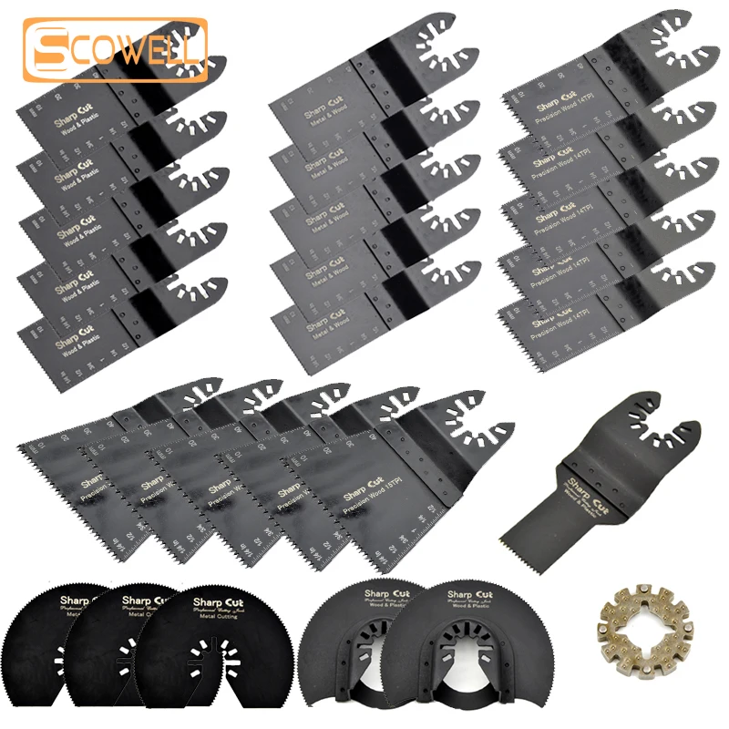 

27PCS Oscillating Saw Blades Wood Metal Cutting Plunge Multi Tool Saw Blades For Multimaster Power Tools Renovention Repair