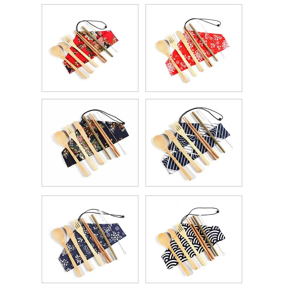 Natural Ecological Biodegradable Bamboo Tableware 6pc set Cloth Bag Kitchen Accessories knife+Chopsticks+Fork+Spoon+Straw+Brush
Natural Ecological Biodegradable Bamboo Tableware 6pc set Cloth Bag Kitchen Accessories knife+Chopsticks+Fork+Spoon+Straw+Brush