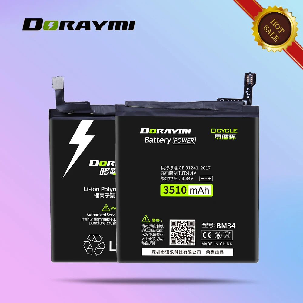 Doraymi BM34 High Capacity Battery for Xiaomi Mi Note Pro 4GB RAM Cell Phone Li-Polymer Batteries Replacement Bateria
Doraymi BM34 High Capacity Battery for Xiaomi Mi Note Pro 4GB RAM Cell Phone Li-Polymer Batteries Replacement Bateria