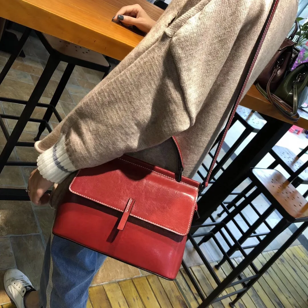 WOMEN'S Leather Bags Retro Oil Wax Cowhide Portable Shoulder Bag 2019 New Style Korean-style Casual Fashion Shoulder Bag
WOMEN'S Leather Bags Retro Oil Wax Cowhide Portable Shoulder Bag 2019 New Style Korean-style Casual Fashion Shoulder Bag
