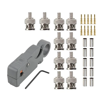 Electric Coax Coaxial Cable Stripper CUTTER Tool RG 59 with 10 Pcs BNC Plug Crimp Connector for RG58 RG58 RG400 Lmr 195 Coax MAL
Electric Coax Coaxial Cable Stripper CUTTER Tool RG 59 with 10 Pcs BNC Plug Crimp Connector for RG58 RG58 RG400 Lmr 195 Coax MAL