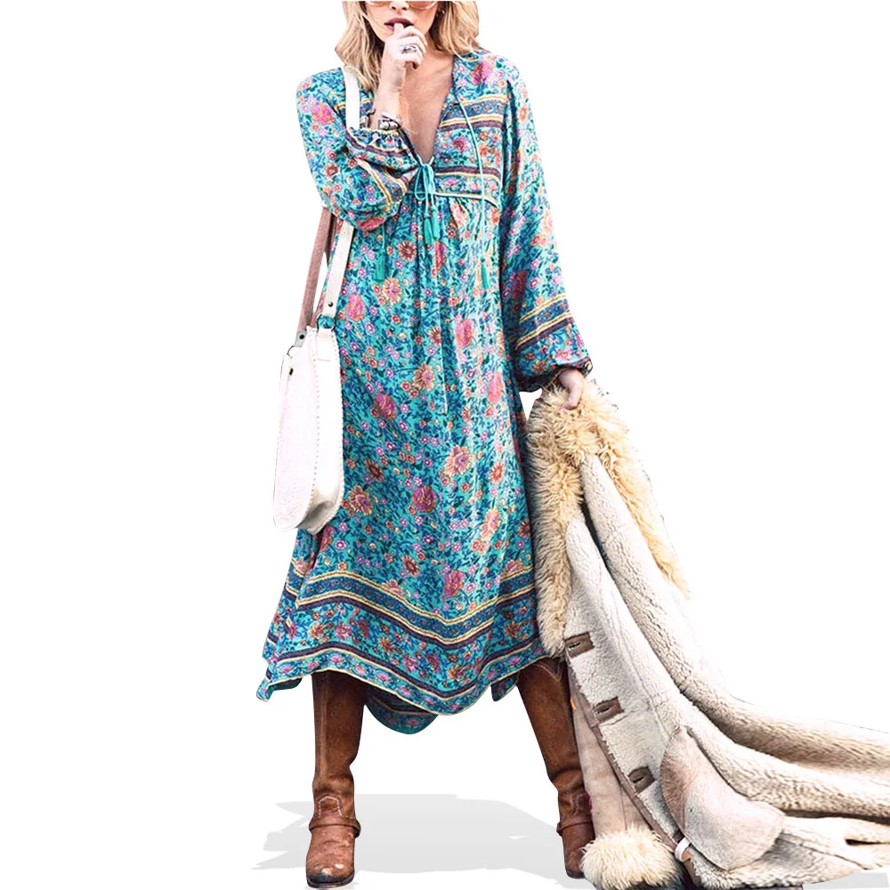Summer Boho Dress Women Evening Party Sundress Oversized Fashion Female V-neck Lace Up Long Dress Floral Printed Dress Plus Size
Summer Boho Dress Women Evening Party Sundress Oversized Fashion Female V-neck Lace Up Long Dress Floral Printed Dress Plus Size