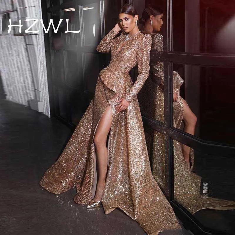 robe de soiree Shiny Sequins Evening Dress Long Sleeve Deep V-Neck Side Split Ruffles Prom Dresses vestidos cocktail dresses
robe de soiree Shiny Sequins Evening Dress Long Sleeve Deep V-Neck Side Split Ruffles Prom Dresses vestidos cocktail dresses