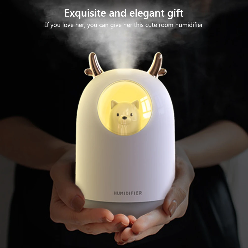 300ml USB Cool Mist Humidifier Mini Portable Humidifier Ultrasonic Cool Mist Aroma Air Oil Diffuser With 7 Color Led Night Light