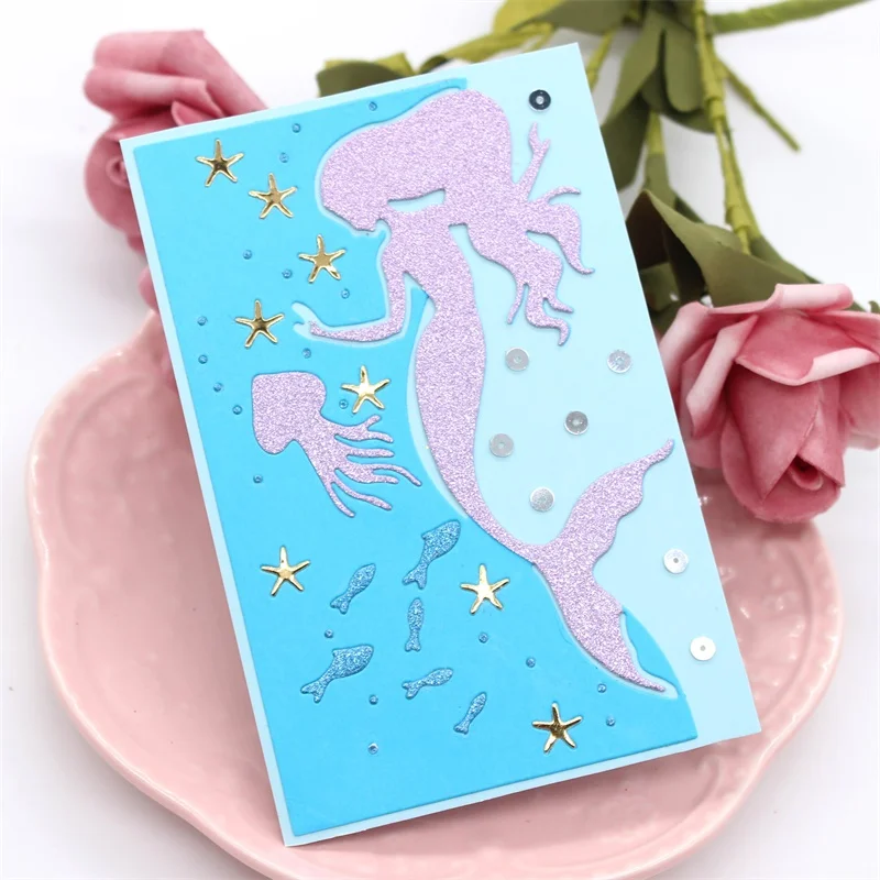 Mermaid Metal Cutting Dies Stencils for DIY Scrapbooking Decorative Embossing Paper Card Making Craft
Mermaid Metal Cutting Dies Stencils for DIY Scrapbooking Decorative Embossing Paper Card Making Craft