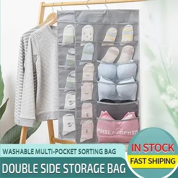 Hanging Organizer with Large and Deep Pockets, Double-Sided Space-Saving Clothes Bra Socks Storage Bag for Small Wardrobe
Hanging Organizer with Large and Deep Pockets, Double-Sided Space-Saving Clothes Bra Socks Storage Bag for Small Wardrobe
