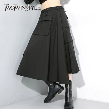 TWOTWINSTYLE Casual Irregular Women Skirt High Waist Asymmetrical Elegant Midi Skirts For Female Fashion Clothes 2020 Spring New
TWOTWINSTYLE Casual Irregular Women Skirt High Waist Asymmetrical Elegant Midi Skirts For Female Fashion Clothes 2020 Spring New