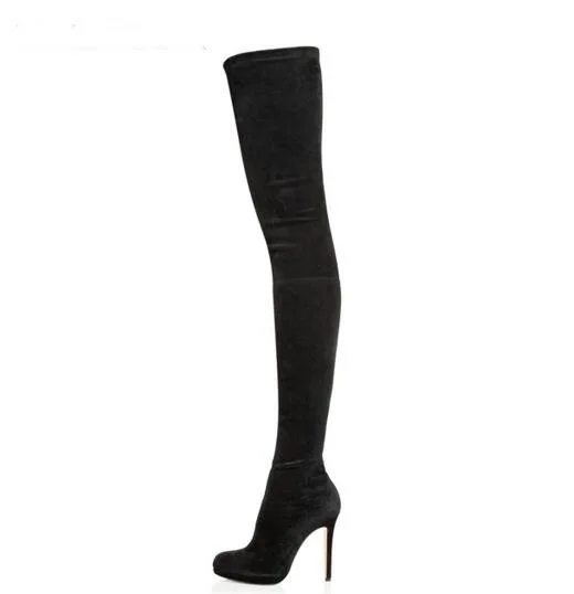 Black Suede Platform Round Toe Thin Heel High Heel Over The Knee Woman Boots Slim Thigh Zipper Long Boots Winter Big Size 46
Black Suede Platform Round Toe Thin Heel High Heel Over The Knee Woman Boots Slim Thigh Zipper Long Boots Winter Big Size 46