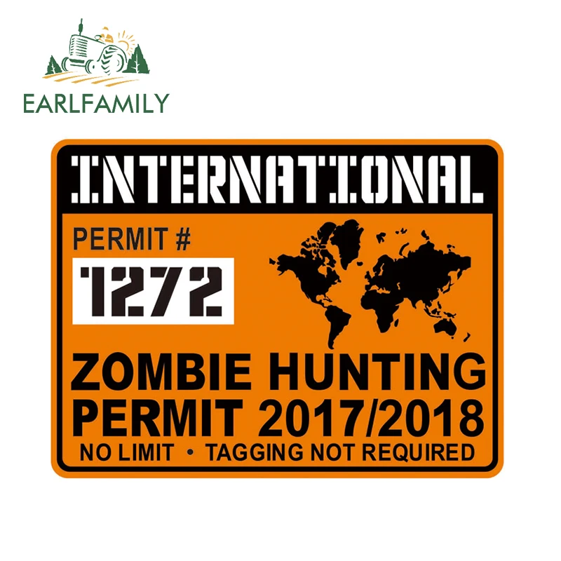 EARLFAMILY 13cm X 9.75cm International ZOMBIE Hunting Permit Waterproof Decal Halloween Car Sticker Refit Decals Rear Windshield
EARLFAMILY 13cm X 9.75cm International ZOMBIE Hunting Permit Waterproof Decal Halloween Car Sticker Refit Decals Rear Windshield