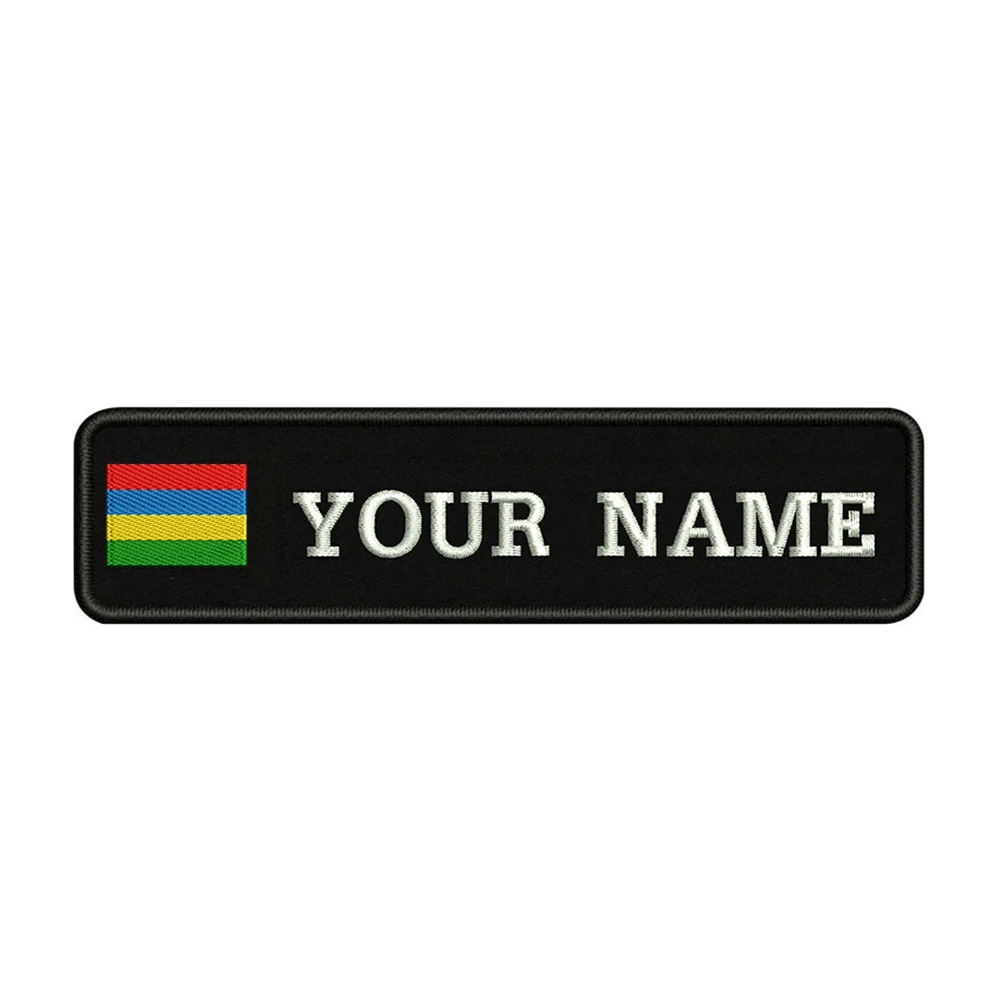 Embroidery Custom Mauritius National Flag Text Patch 10cm*2.5cm badge Iron On Or Velcro Backing For Clothes Pants Backpack Hat
Embroidery Custom Mauritius National Flag Text Patch 10cm*2.5cm badge Iron On Or Velcro Backing For Clothes Pants Backpack Hat