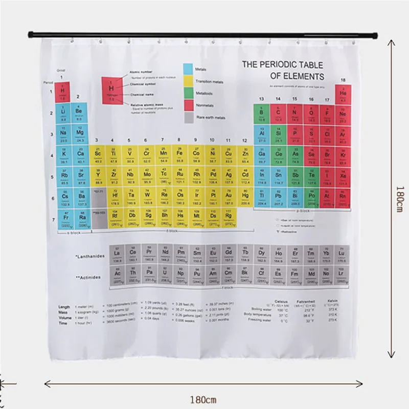 New Creative Periodic Table of Elements Bathroom Curtains Waterproof 3D Print Shower Curtain White Fabric Curtain For The Bath
New Creative Periodic Table of Elements Bathroom Curtains Waterproof 3D Print Shower Curtain White Fabric Curtain For The Bath