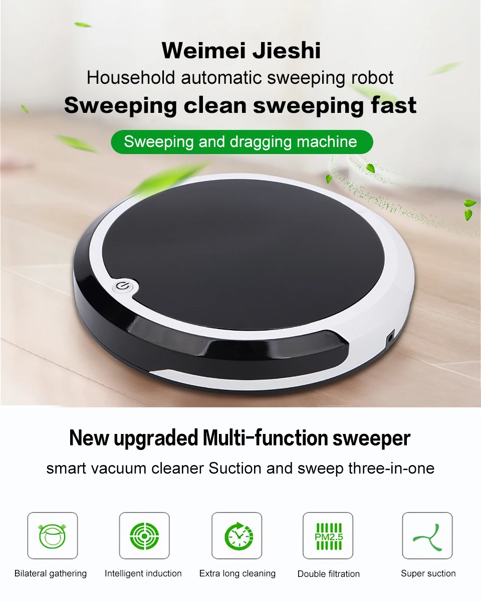 Automatic Vacuum Cleaner Electric Robot Mopping Sweeping Suction Cordless Auto Dust Sweeper Machine Anti-drop for Home Cleaning Automatic Vacuum Cleaner Electric Robot Mopping Sweeping Suction Cordless Auto Dust Sweeper Machine Anti-drop for Home Cleaning