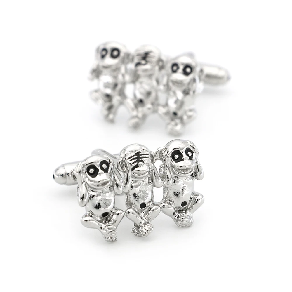 Fashion Animal Cuff Links For Men Three Wise Monkeys Design Quality Brass Material Black Color Cufflinks Wholesale&retail
Fashion Animal Cuff Links For Men Three Wise Monkeys Design Quality Brass Material Black Color Cufflinks Wholesale&retail