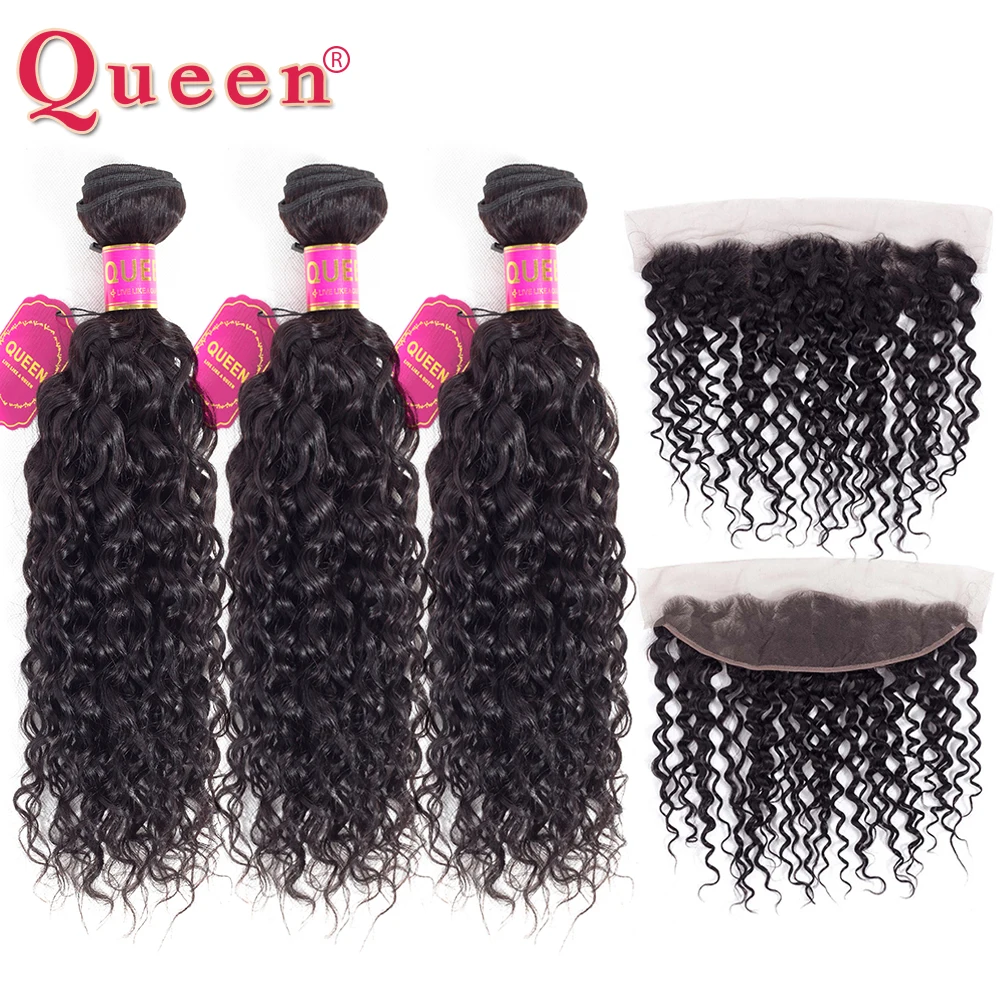 Queen Hair Peruvian Water Wave 3 Bundles With Ear to Ear Lace Frontal Closure 100% Remy Human Hair Bundles With 13X4 Frontal
Queen Hair Peruvian Water Wave 3 Bundles With Ear to Ear Lace Frontal Closure 100% Remy Human Hair Bundles With 13X4 Frontal