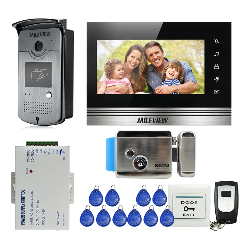 FREE SHIPPING 7" Touch Button Video Intercom Door Phone System Metal Monitor + Waterproof RFID Reader Doorbell + Electric Lock
FREE SHIPPING 7" Touch Button Video Intercom Door Phone System Metal Monitor + Waterproof RFID Reader Doorbell + Electric Lock