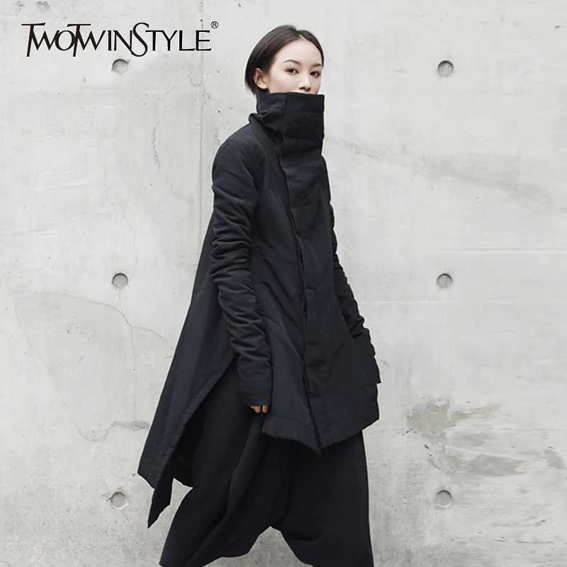 TWOTWINSTYLE Winter Plus Size Parkas Women Long Sleeve Turtleneck Warm Thick Irregular Hem Cotton Coat Female 2019 Fashion New
TWOTWINSTYLE Winter Plus Size Parkas Women Long Sleeve Turtleneck Warm Thick Irregular Hem Cotton Coat Female 2019 Fashion New