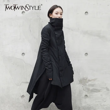 TWOTWINSTYLE Winter Plus Size Parkas Women Long Sleeve Turtleneck Warm Thick Irregular Hem Cotton Coat Female 2020 Fashion New
TWOTWINSTYLE Winter Plus Size Parkas Women Long Sleeve Turtleneck Warm Thick Irregular Hem Cotton Coat Female 2020 Fashion New