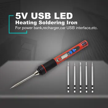 5V 10W USB Temperature Adjustable LED Digital Internal Heating Electric Soldering Iron Tools Kits with Soldering Tips
5V 10W USB Temperature Adjustable LED Digital Internal Heating Electric Soldering Iron Tools Kits with Soldering Tips