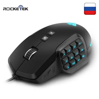 Rocketek USB RGB wired Gaming Mouse 24000 DPI 16 buttons laser programmable game mice backlight ergonomic for laptop PC computer
Rocketek USB RGB wired Gaming Mouse 24000 DPI 16 buttons laser programmable game mice backlight ergonomic for laptop PC computer