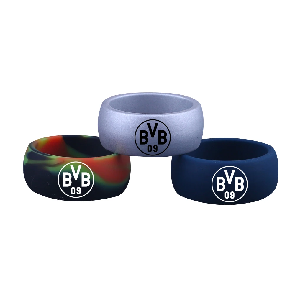 Dortmund Ring Football Club F.C. Fans Ring Custom DIY LOGO Rings Blue / Silver / Gray Sport Finger Ring Mens Camo Silicone Ring
Dortmund Ring Football Club F.C. Fans Ring Custom DIY LOGO Rings Blue / Silver / Gray Sport Finger Ring Mens Camo Silicone Ring