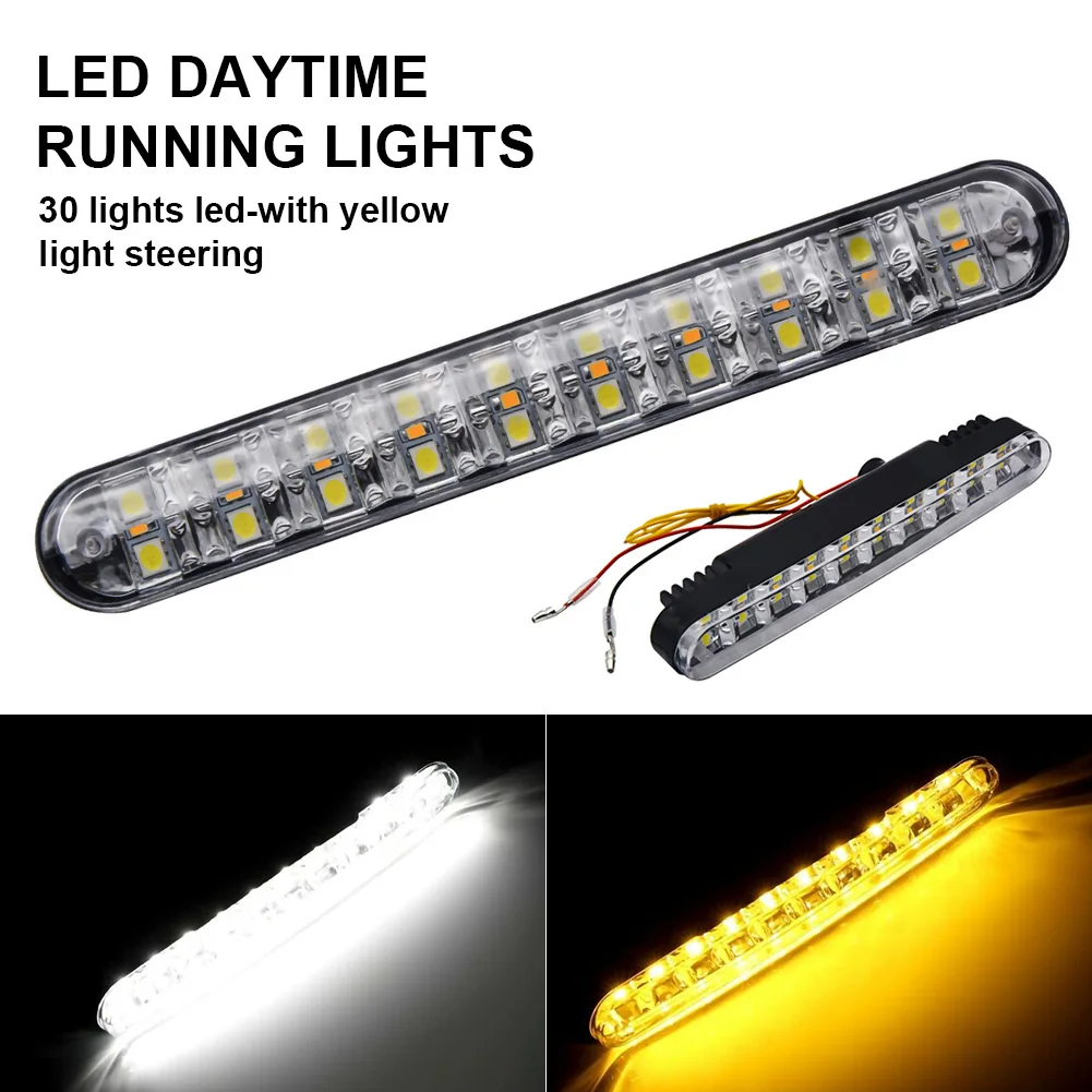 2PCS 30LED Car 12W 6000K Daytime Running Light 12V HID DRL Driving Turn Signal Fog Light White Amber Light Bar Car Styling Bulb
2PCS 30LED Car 12W 6000K Daytime Running Light 12V HID DRL Driving Turn Signal Fog Light White Amber Light Bar Car Styling Bulb