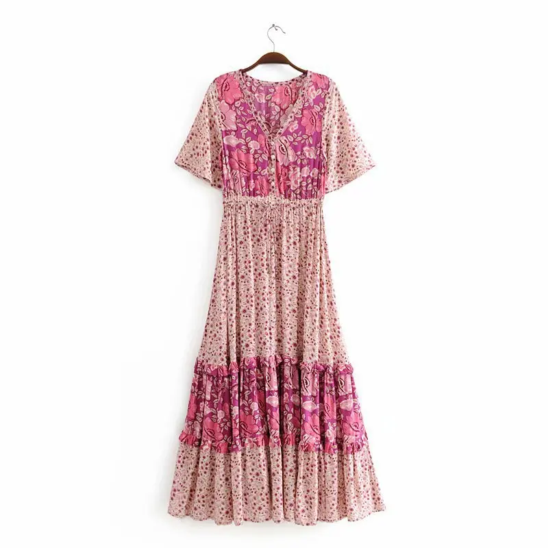 2018 Western Style Spring And Summer WOMEN'S Dress New Style Cotton Positioning Printed Elastic Waist Big Hemline Dress 
2018 Western Style Spring And Summer WOMEN'S Dress New Style Cotton Positioning Printed Elastic Waist Big Hemline Dress