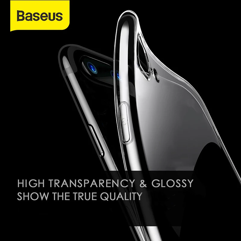 Прозрачный чехол Baseus для iPhone 7 8 Plus мягкий силиконовый из ТПУ Ультратонкий |