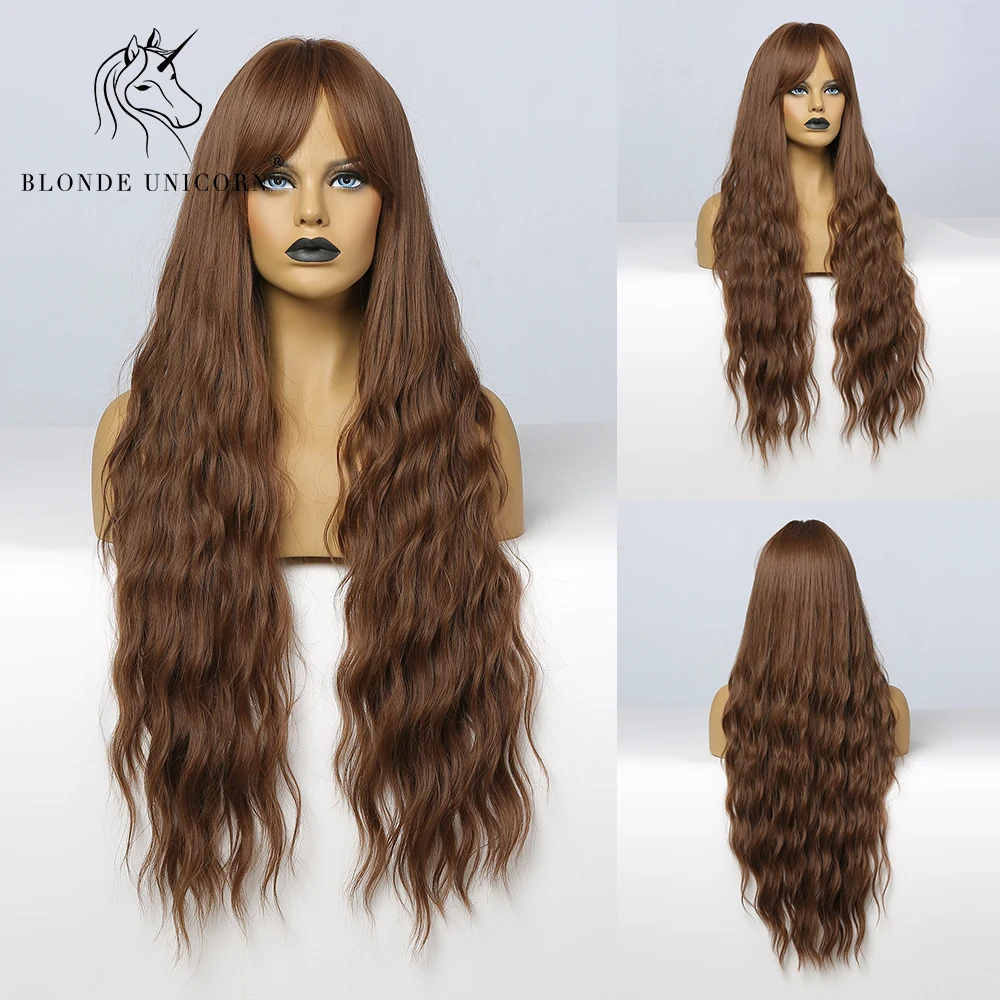 Blonde Unicorn Natural Synthetic Long Wavy Wigs with Bangs Brown Cosplay and Party Wig for Women Heat Resistant False Hair
Blonde Unicorn Natural Synthetic Long Wavy Wigs with Bangs Brown Cosplay and Party Wig for Women Heat Resistant False Hair
