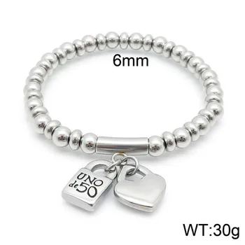 Fashion Women Men Silver Color Gold Stainless Steel Roud Ball Bead key UN de50 Lock Key Heart Chain Bracelet Jewelry
Fashion Women Men Silver Color Gold Stainless Steel Roud Ball Bead key UN de50 Lock Key Heart Chain Bracelet Jewelry