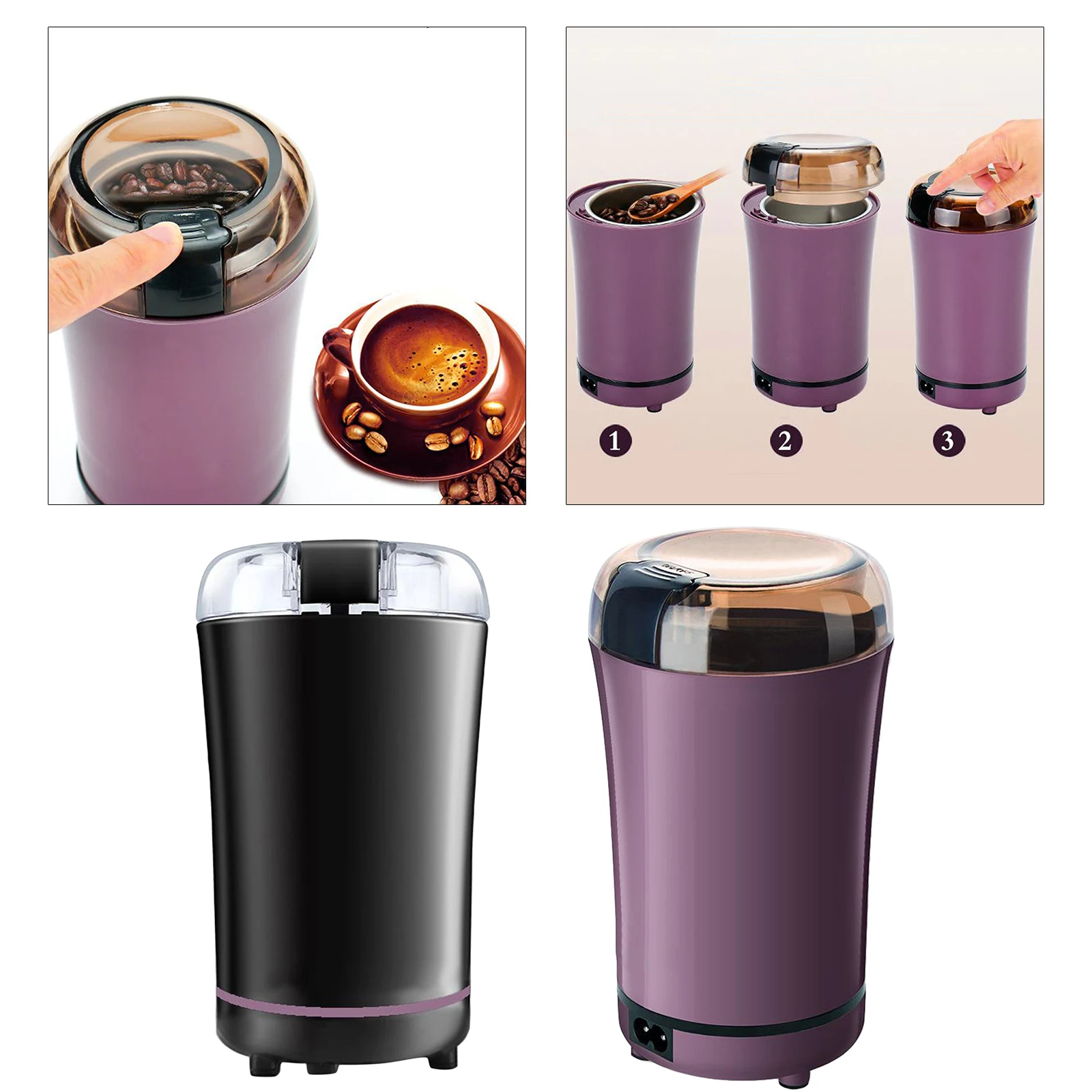 Electric Coffee Grinder Coffee Bean Grinder Safe Blades for Coffee Beans Spices,Herbs,Nuts,Grains Electric Coffee Grinder Coffee Bean Grinder Safe Blades for Coffee Beans Spices,Herbs,Nuts,Grains