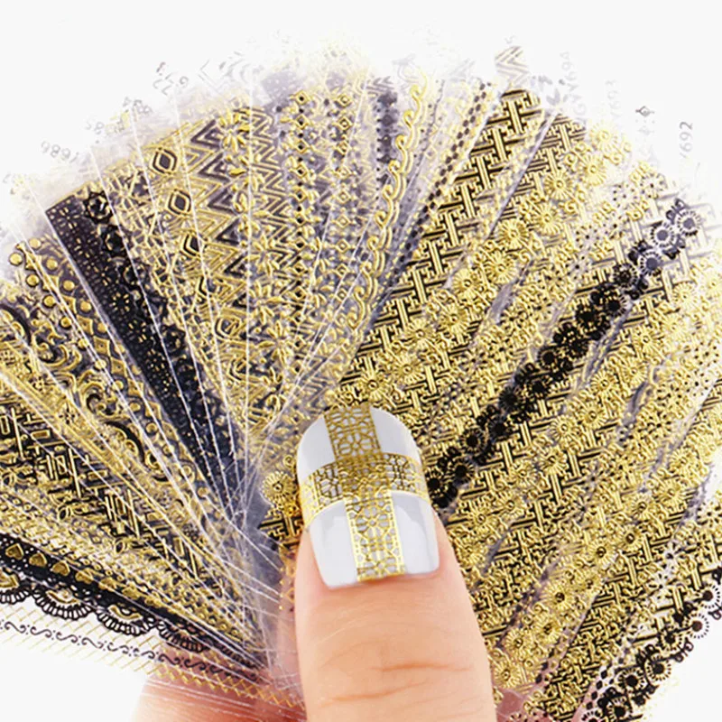 24 Sheets Nail Art Stickers 3D Nail Adhesive Decal Bronzing Manicure Gold Silver Stripe Glitter Decorations Nail Tips Assecories
24 Sheets Nail Art Stickers 3D Nail Adhesive Decal Bronzing Manicure Gold Silver Stripe Glitter Decorations Nail Tips Assecories