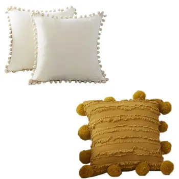3 Pcs Square Decorative Throw Pillow Covers Soft Velvet Outdoor Cushion Covers 18 Inch Pompom Milky White & Yellow
3 Pcs Square Decorative Throw Pillow Covers Soft Velvet Outdoor Cushion Covers 18 Inch Pompom Milky White & Yellow