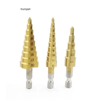 Titanium Coated Step Drill Bit for Metal High Speed Steel Wood Drilling Power Tools Hole Cutter Step Cone Drill
Titanium Coated Step Drill Bit for Metal High Speed Steel Wood Drilling Power Tools Hole Cutter Step Cone Drill