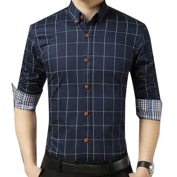 Men's Plaid Shirt Slim Fits Spring Autumn Male Brand Casual Shirt Long Sleeved Shirts Soft Comfortable camisa hombre рубашки 
Men's Plaid Shirt Slim Fits Spring Autumn Male Brand Casual Shirt Long Sleeved Shirts Soft Comfortable camisa hombre рубашки