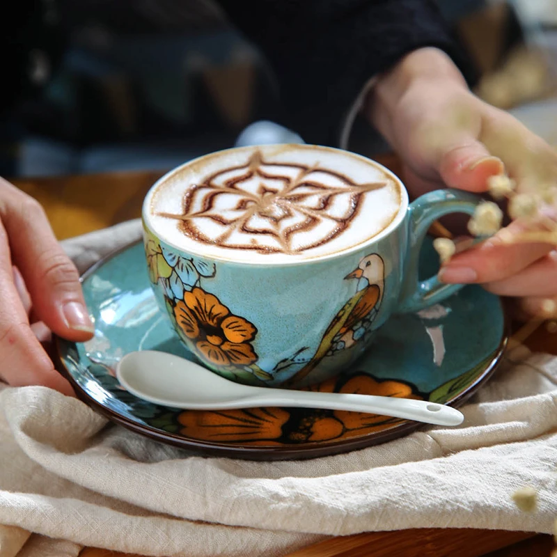 Ceramic Coffee Cup And Saucer Set Espresso Cappuccino Latte Mugs Creative Chinese Retro Style Hand-painted Office Household Cafe
Ceramic Coffee Cup And Saucer Set Espresso Cappuccino Latte Mugs Creative Chinese Retro Style Hand-painted Office Household Cafe