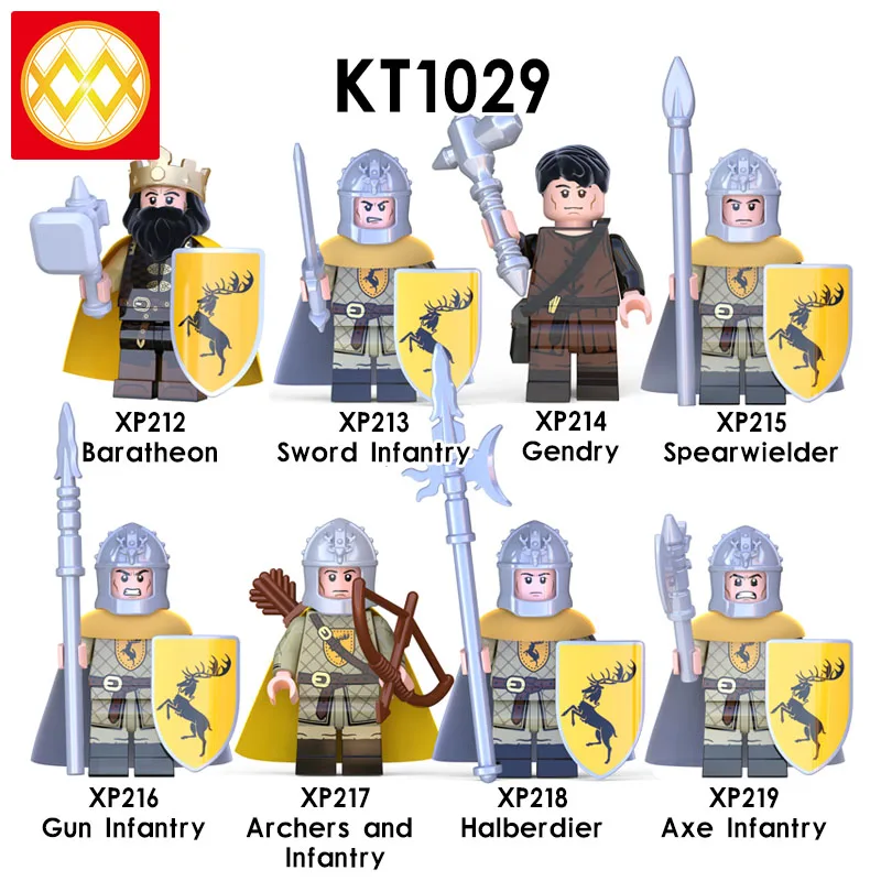 KT1029 Game of Thrones Baratheon Sword Infantry Gendry Halberdier Jon Snow White Walke Wights Building Blocks Toys For Children
KT1029 Game of Thrones Baratheon Sword Infantry Gendry Halberdier Jon Snow White Walke Wights Building Blocks Toys For Children