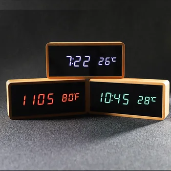 Digital Alarm Clock with Temperature LED Display Table Clock Decorative Bedroom Bamboo Wood Electronic Clocks Desk Watch
Digital Alarm Clock with Temperature LED Display Table Clock Decorative Bedroom Bamboo Wood Electronic Clocks Desk Watch