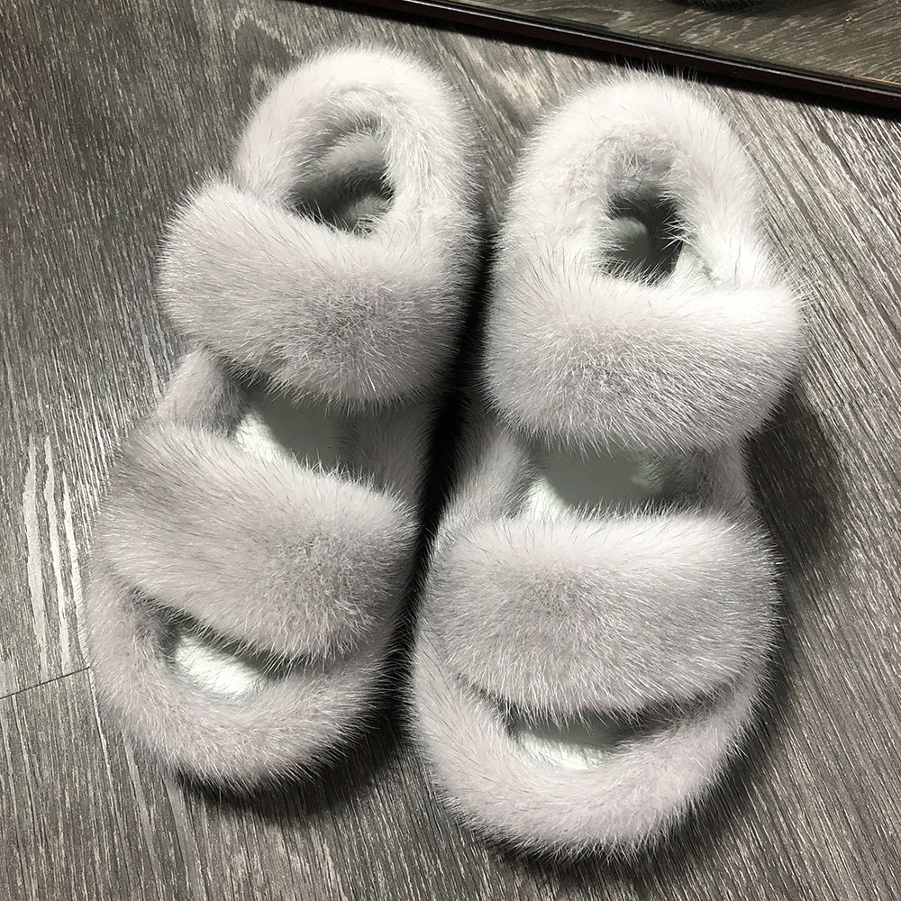 high quality fashion women real mink fur sandals lady natural mink fur sandal flat sandals high quality fashion women real mink fur sandals lady natural mink fur sandal flat sandals