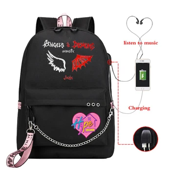 Mochilas Escolares School Bags for Teenager Girls The Hype House Jaden Hossler Print School Backpacks Bag Usb Charging Sac A Dos 
Mochilas Escolares School Bags for Teenager Girls The Hype House Jaden Hossler Print School Backpacks Bag Usb Charging Sac A Dos