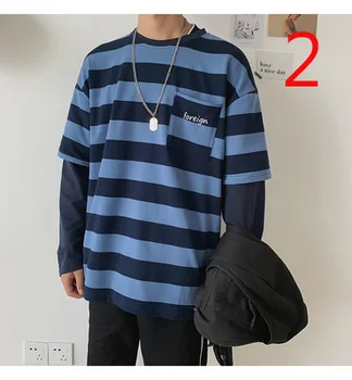 Retro mixed color long-sleeved T-shirt men's youth loose round neck bottoming shirt tide
Retro mixed color long-sleeved T-shirt men's youth loose round neck bottoming shirt tide