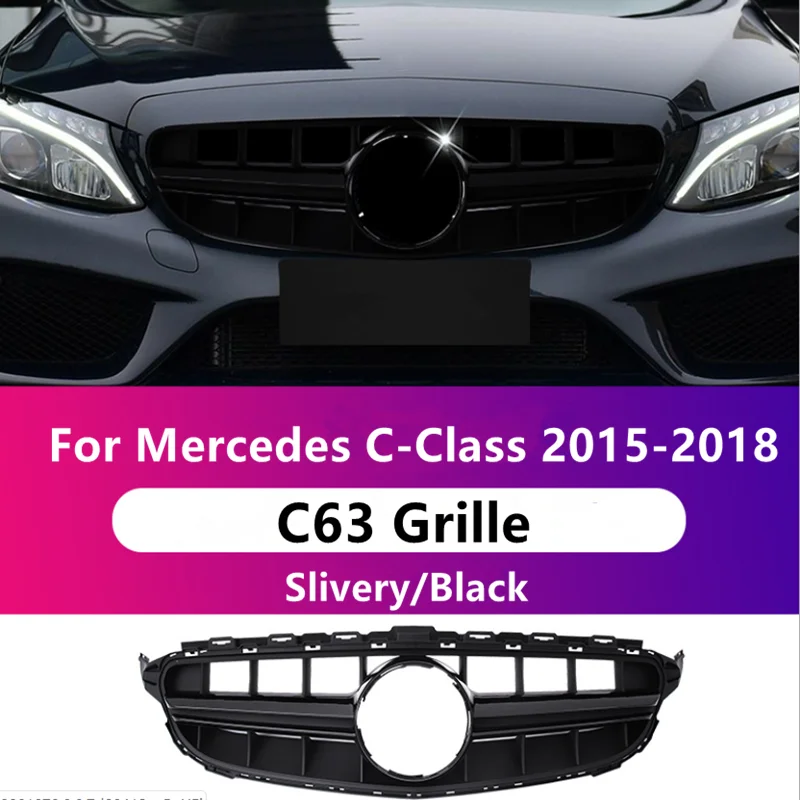 

Решетка переднего бампера для W205 Mercedes Benz C-Class 2015-2018, улучшенная решетка капота C63