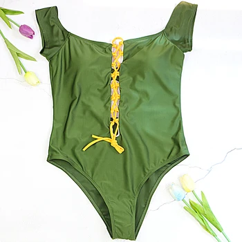 2020 girls one piece swimsuit women swimwear wire free swimming deep v cross black army green on big sale yellow new backless
2020 girls one piece swimsuit women swimwear wire free swimming deep v cross black army green on big sale yellow new backless