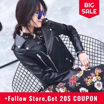 2020 Black Women Biker's Style Leather Jacket Plus Size XXXL Genuine Thin Sheepskin Spring Short Slim Fit Girls Leather Coat
2020 Black Women Biker's Style Leather Jacket Plus Size XXXL Genuine Thin Sheepskin Spring Short Slim Fit Girls Leather Coat