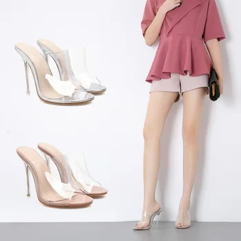 2019 Transparent High-heeled Shoes Fine With Drag Word Cool Slipper Women's Shoes
2019 Transparent High-heeled Shoes Fine With Drag Word Cool Slipper Women's Shoes