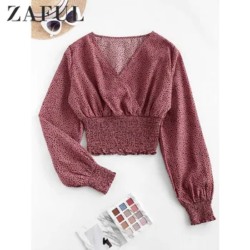 ZAFUL Women'S Blouse Dalmatian Dot Smocked Crop Blouse Long Sleeve Ladies Printed Short Tops V-Neck Daily Casual Cropped Blouse
ZAFUL Women'S Blouse Dalmatian Dot Smocked Crop Blouse Long Sleeve Ladies Printed Short Tops V-Neck Daily Casual Cropped Blouse
