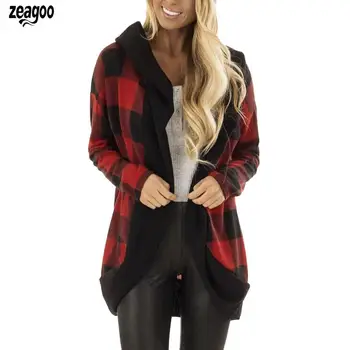 Women Casual Plaid Long Sleeve Cardigan Coat Hooded Outwear Black White/Red Black Autumn, Winter None
Women Casual Plaid Long Sleeve Cardigan Coat Hooded Outwear Black White/Red Black Autumn, Winter None