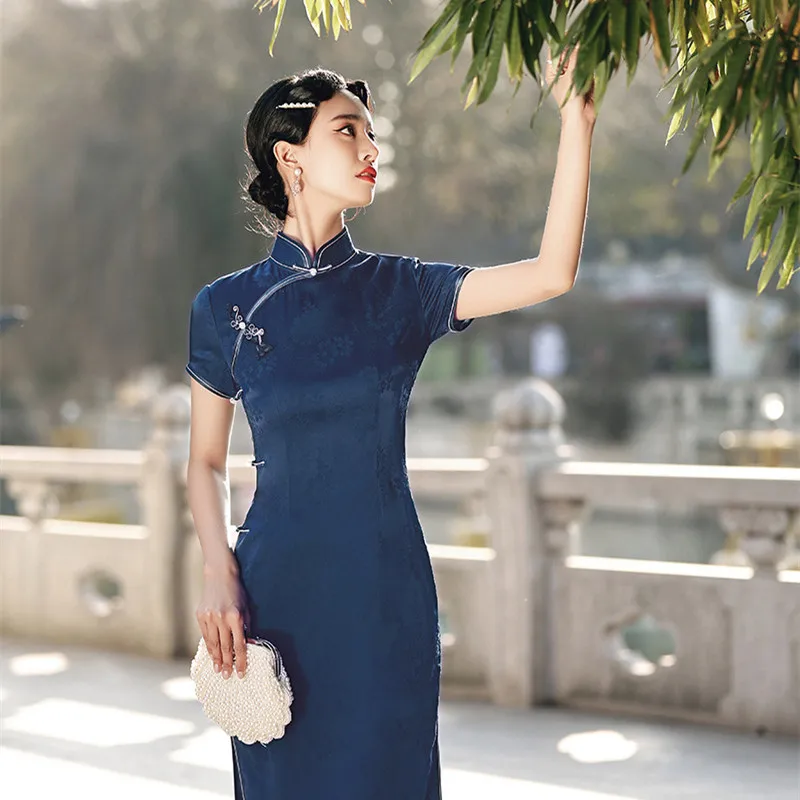 BALDAUREN 2021 новое платье с ацетатным принтом в виде диска длинное Cheongsam элегантное