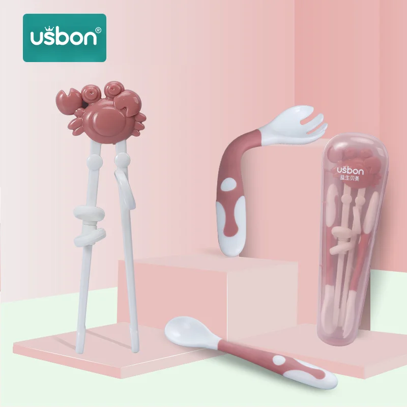 Usbon Baby Spoon Fork Chopsticks Set Baby Learning Dishes Tableware Children Utensil Infant Feeding Flatwae With Case Toddler
Usbon Baby Spoon Fork Chopsticks Set Baby Learning Dishes Tableware Children Utensil Infant Feeding Flatwae With Case Toddler